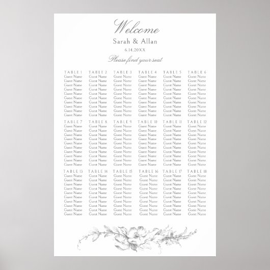 Elegante klassieke Franse rococo floraal Poster (Voorkant)