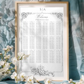 Elegante klassieke Franse rococo floraal Poster