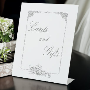 Elegante klassieke Franse rococo floraal Reclamebord Met Voetstuk