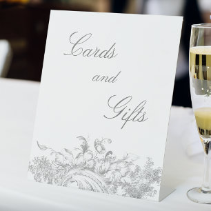 Elegante klassieke Franse rococo floraal Reclamebord Met Voetstuk