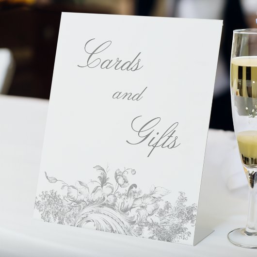 Elegante klassieke Franse rococo floraal Reclamebord Met Voetstuk