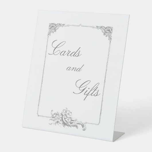 Elegante klassieke Franse rococo floraal Reclamebord Met Voetstuk (Voorkant)