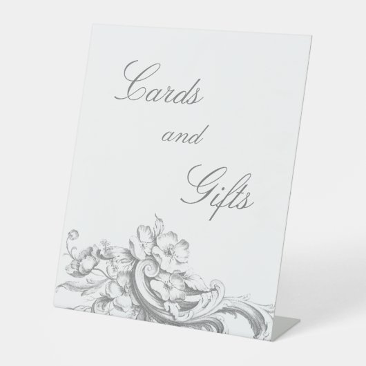 Elegante klassieke Franse rococo floraal Reclamebord Met Voetstuk (Voorkant)