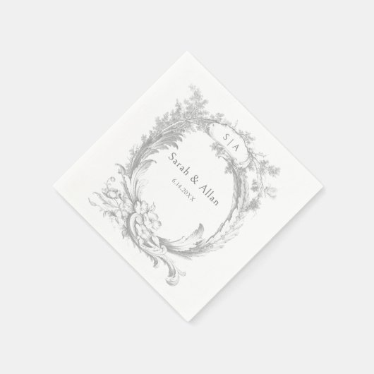 Elegante klassieke Franse rococo floraal Servet (Hoek)