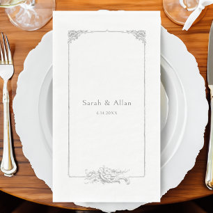 Elegante klassieke Franse rococo floraal Servet