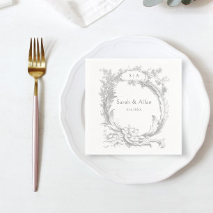 Elegante klassieke Franse rococo floraal Servet