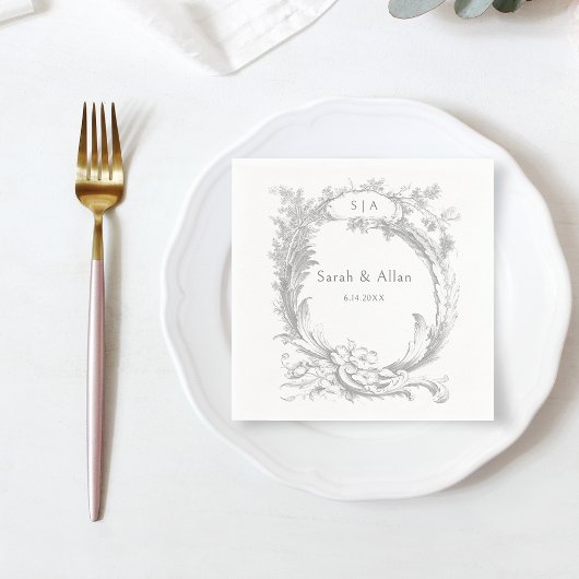 Elegante klassieke Franse rococo floraal Servet