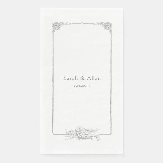 Elegante klassieke Franse rococo floraal Servet (Voorkant)