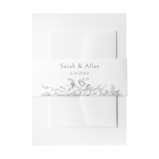 Elegante klassieke Franse rococo floraal Uitnodigingen Wikkel (Voorkant Voorbeeld)