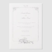 Elegante klassieke Franse rococo floraal Vellum Uitnodigingen (Voorkant)