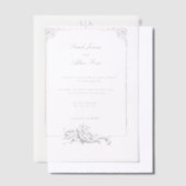 Elegante klassieke Franse rococo floraal Vellum Uitnodigingen (Offset)