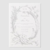Elegante klassieke Franse rococo floraal Vellum Uitnodigingen (Voorkant)
