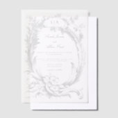 Elegante klassieke Franse rococo floraal Vellum Uitnodigingen (Offset)