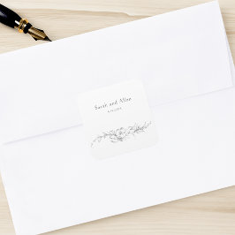 Elegante klassieke Franse rococo floraal Vierkante Sticker