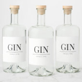 elegante klassieke GIN bruiloft Likeurfles Etiket (Flessen)