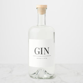 elegante klassieke GIN bruiloft Likeurfles Etiket