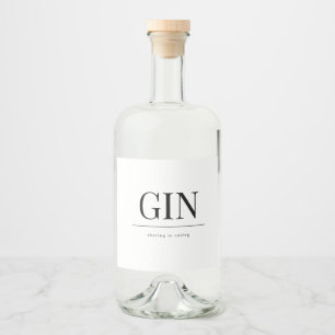 elegante klassieke GIN bruiloft Likeurfles Etiket