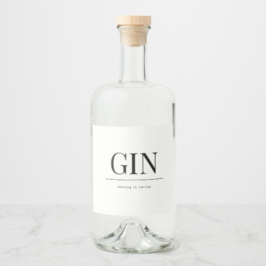 elegante klassieke GIN bruiloft Likeurfles Etiket (Voorkant)
