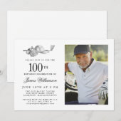 Elegante klassieke Golf 100e verjaardag Party Foto Kaart (Voorkant / Achterkant)