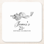 Elegante Klassieke Golf 21ste Verjaardagspartij Do Kartonnen Onderzetters (Voorkant)