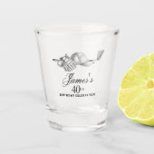 Elegante Klassieke Golf 40e Verjaardagspartij Doua Shot Glas (Voorkant)