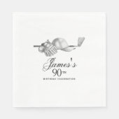 Elegante Klassieke Golf 90ste Verjaardagspartij Do Servet (Voorkant)