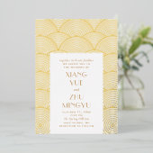 Elegante klassieke gouden Aziatische bruiloft. Chi Folie Uitnodiging (Staand Voorkant)