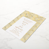 Elegante klassieke gouden Aziatische bruiloft. Chi Folie Uitnodiging (Gedraaid)