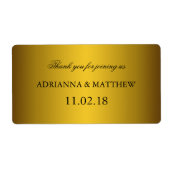 Elegante klassieke gouden bruiloft wijn labels2 etiket (Voorkant)