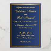 Elegante klassieke gouden folie bruiloft uitnodigi folie uitnodiging (Voorkant)