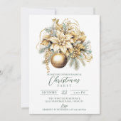 Elegante klassieke gouden groene luxe kerst kaart (Voorkant)