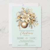 Elegante klassieke gouden groene munt luxe kerst kaart (Voorkant)