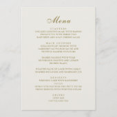 Elegante klassieke gouden kuif monogram bruiloft menu (Voorkant)