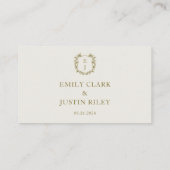 Elegante klassieke gouden kuif monogram bruiloft plaatskaartje (Achterkant)