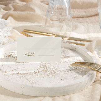 Elegante klassieke gouden kuif monogram bruiloft plaatskaartje