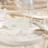 Elegante klassieke gouden kuif monogram bruiloft plaatskaartje