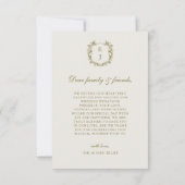 Elegante klassieke gouden kuif monogram foto bruil bedankkaart (Achterkant)