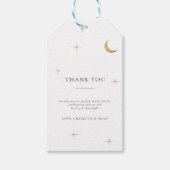 Elegante klassieke gouden maan sterren bruiloft da cadeaulabel (Voorkant)