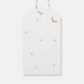 Elegante klassieke gouden maan sterren bruiloft da cadeaulabel (Achterkant)