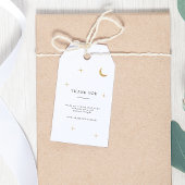 Elegante klassieke gouden maan sterren bruiloft da cadeaulabel