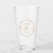 Elegante Klassieke Gouden Monogram Beginletter Tro Glas (Achterkant)