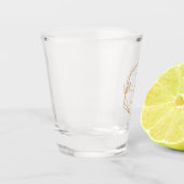 Elegante Klassieke Gouden Monogram Beginletter Tro Shot Glas (Links)