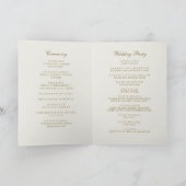 Elegante klassieke gouden monogram bruiloft boekje programma (Binnen)