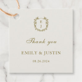 Elegante klassieke gouden monogram bruiloft dank u bedankjes labels