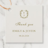 Elegante klassieke gouden monogram bruiloft dank u bedankjes labels (Voorkant)