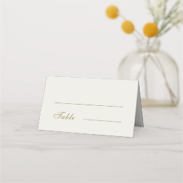 Elegante klassieke gouden monogram bruiloft gevouw plaatskaartje