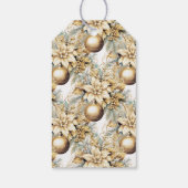 Elegante klassieke gouden munt luxe kerstboeket cadeaulabel (Achterkant)