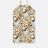 Elegante klassieke gouden munt luxe kerstboeket cadeaulabel (Achterkant)