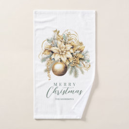 Elegante klassieke gouden munt luxe kerstboeket handdoek