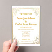 Elegante klassieke goudfolie acryl uitnodigingen (Insitu (Draagbaar))